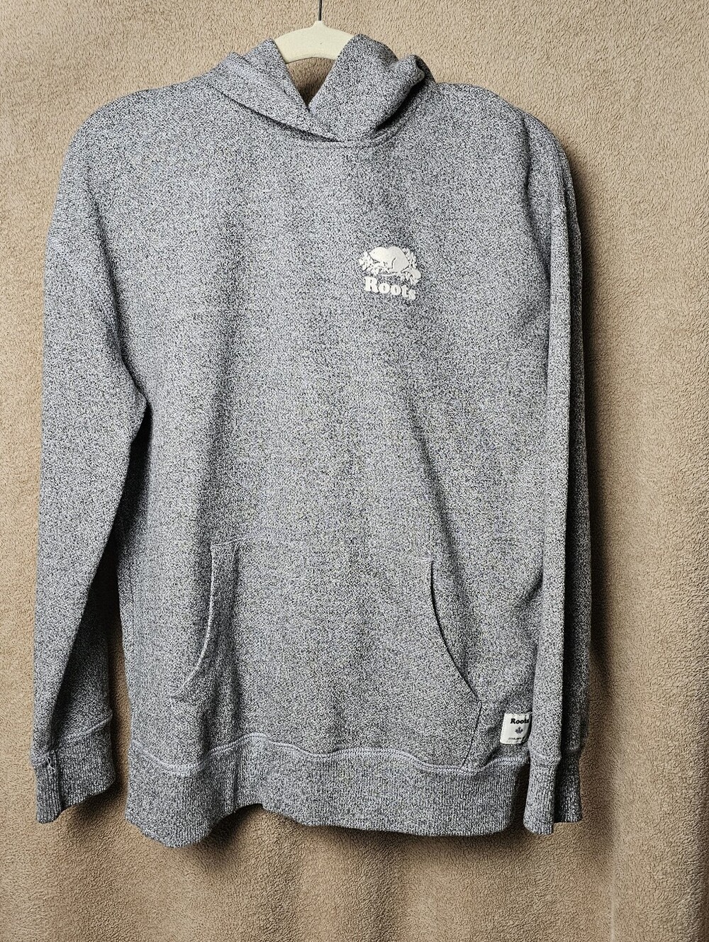 Roots Unisex Heather Grey Pullover Hoodie -xs